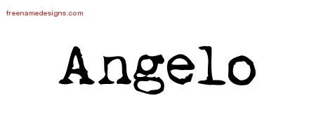 Angelo Vintage Writer Name Tattoo Designs
