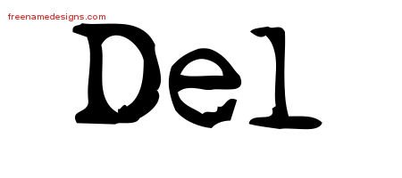 Del Vintage Writer Name Tattoo Designs
