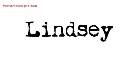 Vintage Writer Name Tattoo Designs Lindsey Free - Free Name Designs