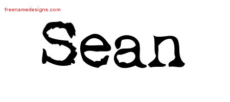 Sean Vintage Writer Name Tattoo Designs