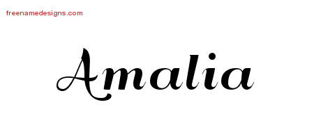 Art Deco Name Tattoo Designs Amalia Printable - Free Name Designs