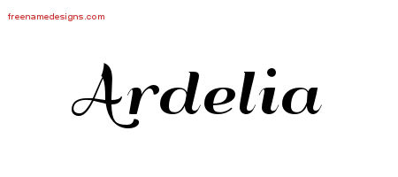 Ardelia Art Deco Name Tattoo Designs