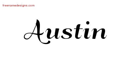 Art Deco Name Tattoo Designs Austin Printable - Free Name Designs