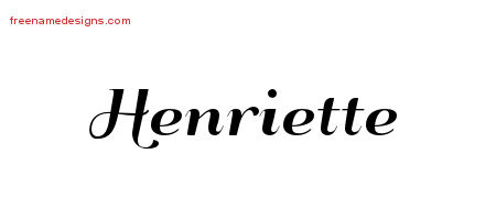 Art Deco Name Tattoo Designs Henriette Printable - Free ...