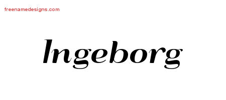 Ingeborg Art Deco Name Tattoo Designs