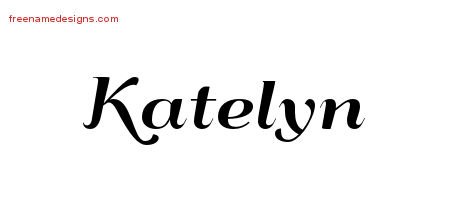 Art Deco Name Tattoo Designs Katelyn Printable - Free Name Designs