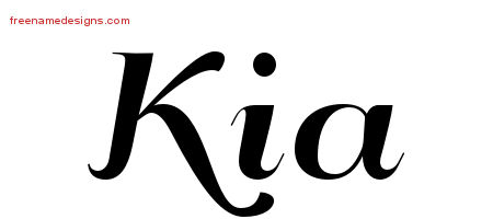 Art Deco Name Tattoo Designs Kia Printable - Free Name Designs