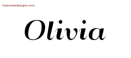 Art Deco Name Tattoo Designs Olivia Printable - Free Name Designs