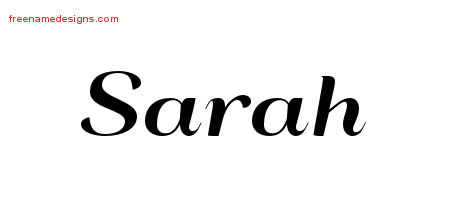 Art Deco Name Tattoo Designs Sarah Printable - Free Name Designs
