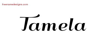 Tamela Art Deco Name Tattoo Designs