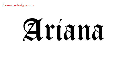 Blackletter Name Tattoo Designs Ariana Graphic Download ...
