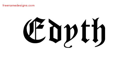 Edyth Blackletter Name Tattoo Designs
