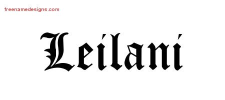 Blackletter Name Tattoo Designs Leilani Graphic Download - Free Name ...