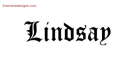 Blackletter Name Tattoo Designs Lindsay Graphic Download - Free Name ...