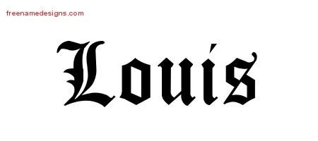 Blackletter Name Tattoo Designs Louis Graphic Download - Free Name Designs