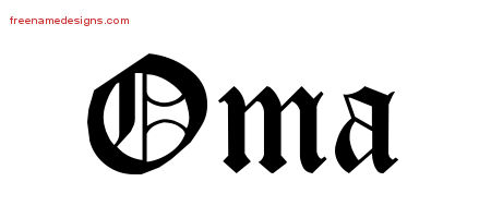 Oma Blackletter Name Tattoo Designs