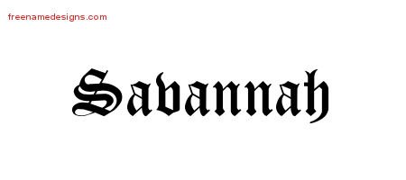 Blackletter Name Tattoo Designs Savannah Graphic Download - Free Name ...