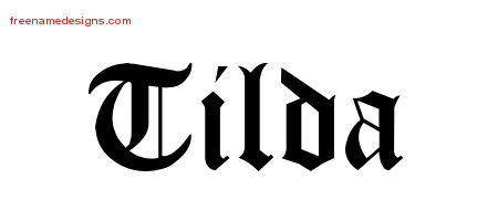 Blackletter Name Tattoo Designs Tilda Graphic Download ...