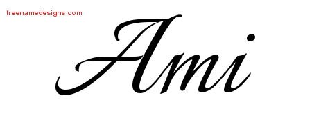 Calligraphic Name Tattoo Designs Ami Download Free - Free Name Designs