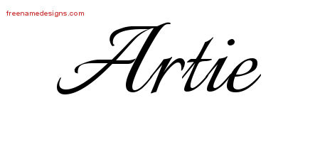 Artie Calligraphic Name Tattoo Designs
