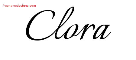 Clora Calligraphic Name Tattoo Designs