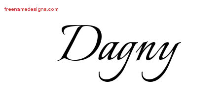 Dagny Calligraphic Name Tattoo Designs
