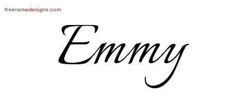 Emmy Calligraphic Name Tattoo Designs