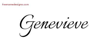 genevieve name designs tattoo calligraphic names freenamedesigns