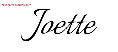Joette Calligraphic Name Tattoo Designs