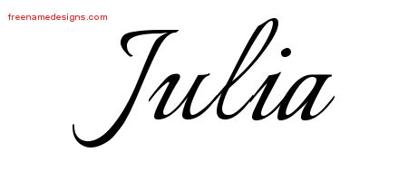 Calligraphic Name Tattoo Designs Julia Download Free - Free Name Designs