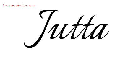 Jutta Calligraphic Name Tattoo Designs