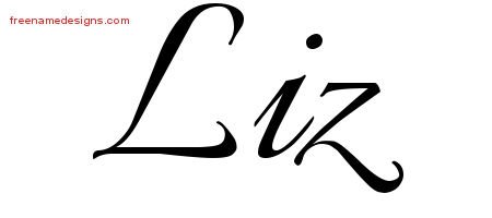 Calligraphic Name Tattoo Designs Liz Download Free - Free Name Designs