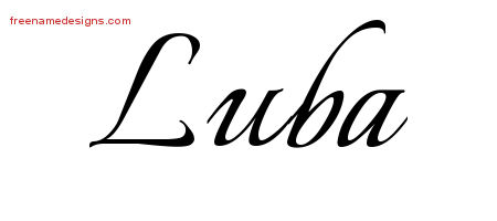 Luba Calligraphic Name Tattoo Designs