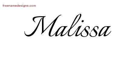 Calligraphic Name Tattoo Designs Malissa Download Free - Free Name Designs