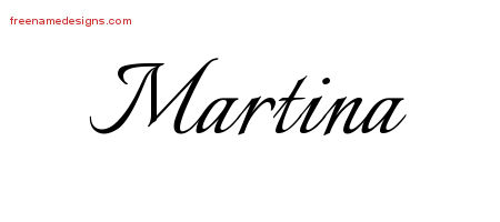 martina name tattoo designs calligraphic lettering