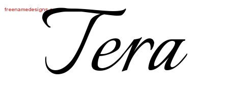 Tera Calligraphic Name Tattoo Designs