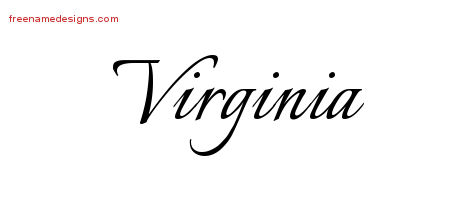 Calligraphic Name Tattoo Designs Virginia Download Free ...