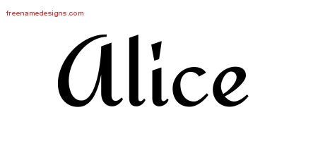 Calligraphic Stylish Name Tattoo Designs Alice Download Free - Free ...