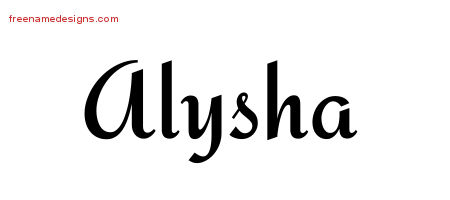 Alysha Calligraphic Stylish Name Tattoo Designs