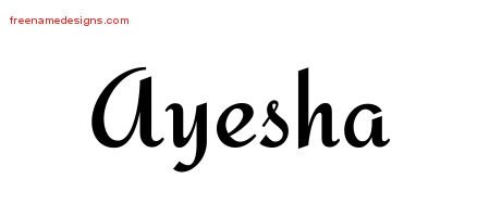 Calligraphic Stylish Name Tattoo Designs Ayesha Download Free  Free
