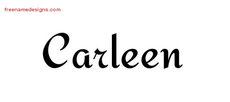 Carleen Calligraphic Stylish Name Tattoo Designs