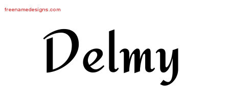 Delmy Calligraphic Stylish Name Tattoo Designs