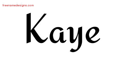 Kaye Calligraphic Stylish Name Tattoo Designs