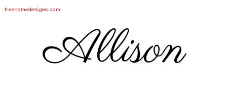 Classic Name Tattoo Designs Allison Graphic Download - Free Name Designs