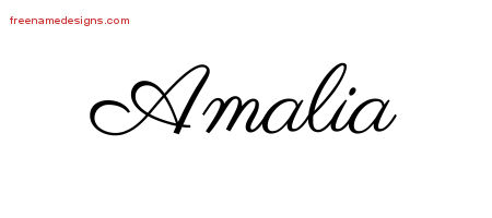 Classic Name Tattoo Designs Amalia Graphic Download - Free Name Designs