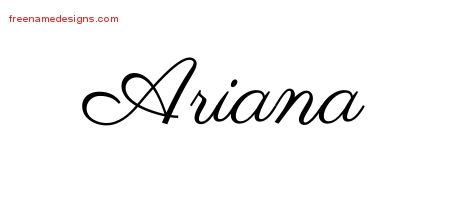 Classic Name Tattoo Designs Ariana Graphic Download - Free ...