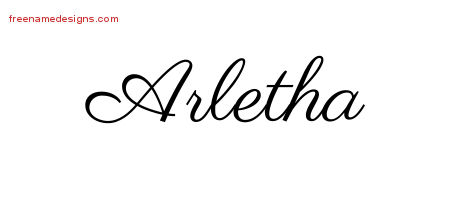 Arletha Classic Name Tattoo Designs