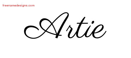 Artie Classic Name Tattoo Designs