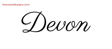 Classic Name Tattoo Designs Devon Graphic Download - Free ...