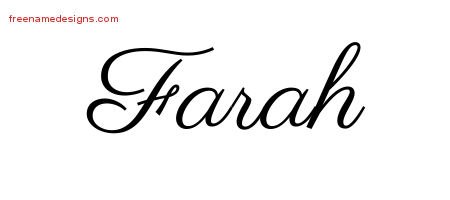 farah name designs tattoo classic